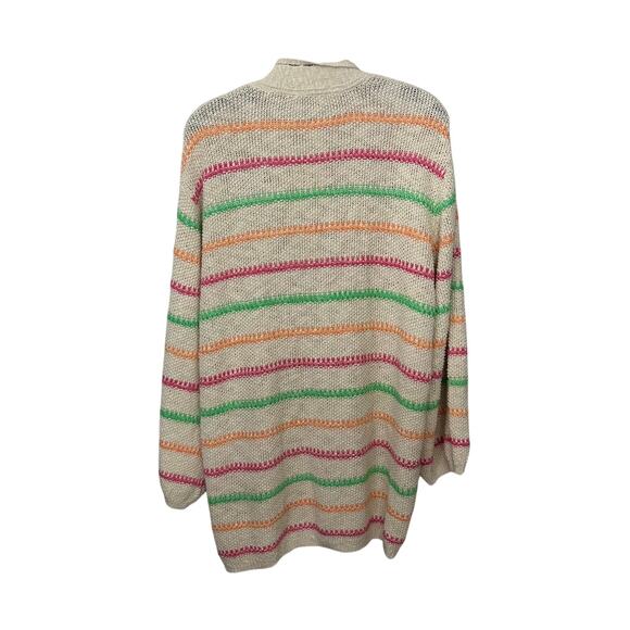 Scotch & Soda Cardigan Sweater Womens Medium Stripe Tie Waist Vanilla Organic - Picture 5 of 6